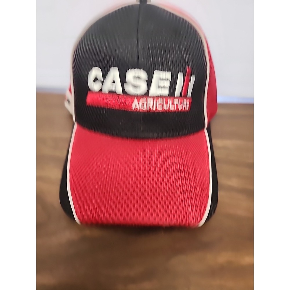 Case IH Agriculture Hat Cap Black Red Adjustable  Back 100% Polyester